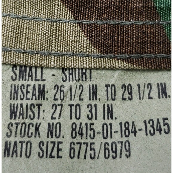 Vintage 90s Mens Camo Cargo Pant US Army 31x29 Button Up Uniform Trouser Ripstop - Picture 2 of 16